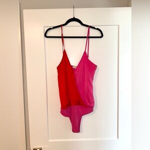 Vibrant Pink and Red Women's Bodysuit